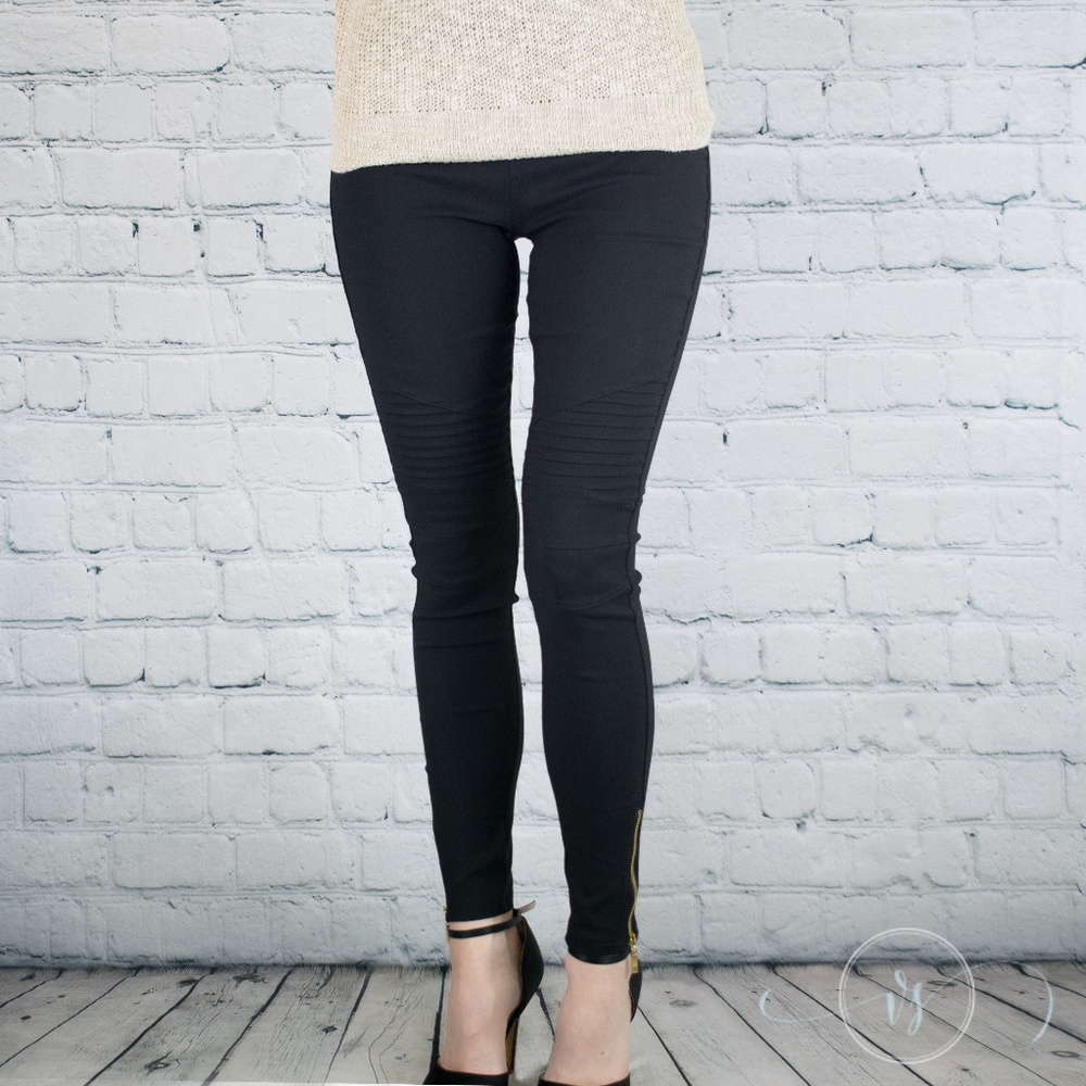 Black Moto Jeggings